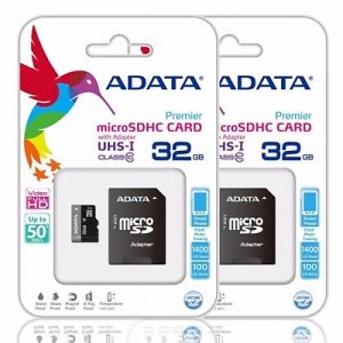 Adata Micro SD Memory Card — 32GB, Class-10 (SDHC-UHS-I), With Adapter