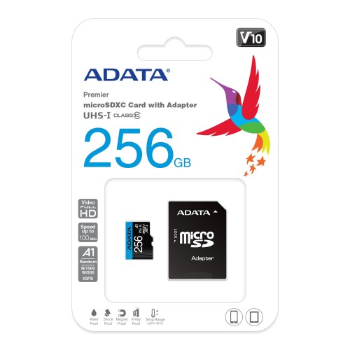Adata Premier Memory Card — 256GB, MicroSDXC UHS-I
