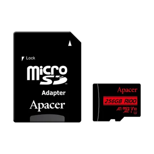 Apacer R100 256GB Memory Card — SDXC/SDHC UHS-I U1 V10, A1, Class 10, with Adapter