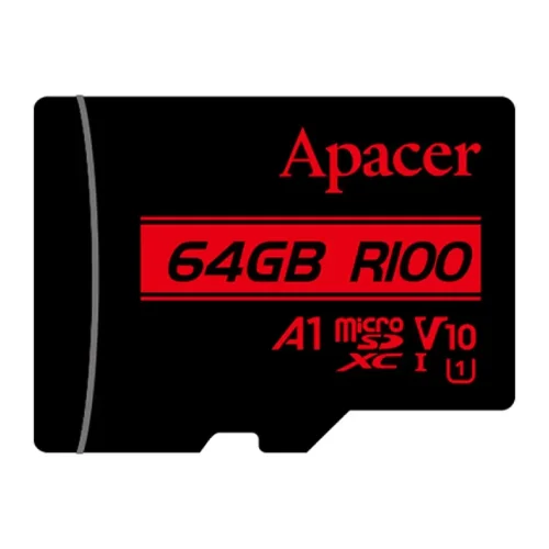 Apacer R100 Memory Card — MicroSDXC UHS-I U1 V10 A1, 64GB, Class-10, No Adapter