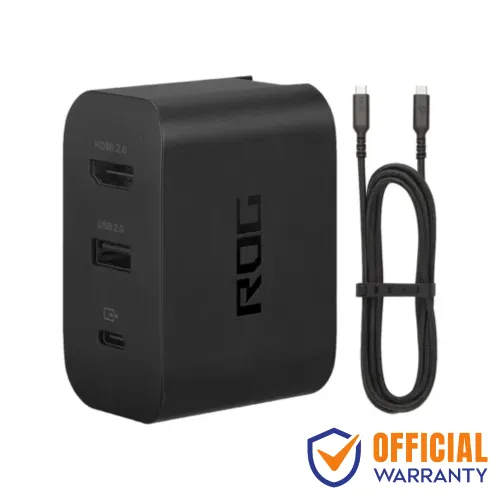 ASUS ROG AC65-03 Charger Adapter — 65W, 3-Port Type-C, with Type-C Cable