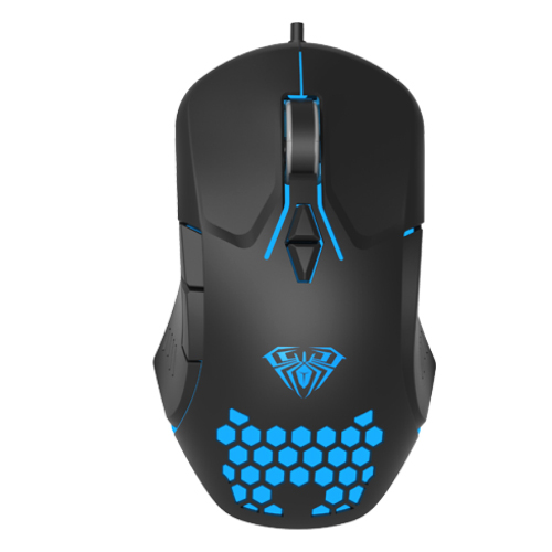AULA F809 Wired Gaming Mouse — Backlit, Macro Programming, Honeycomb