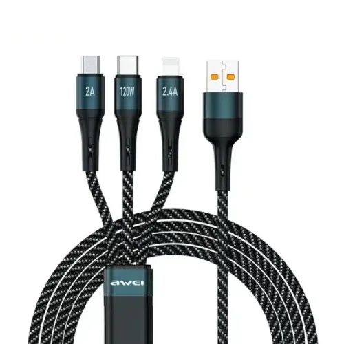 Awei CL-972 3-in-1 Fast Charging Cable — 120W