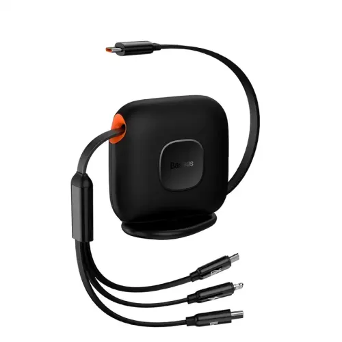 Baseus Traction Series Fast Charging Cable — Retractable 3-in-1, Desktop Organizer