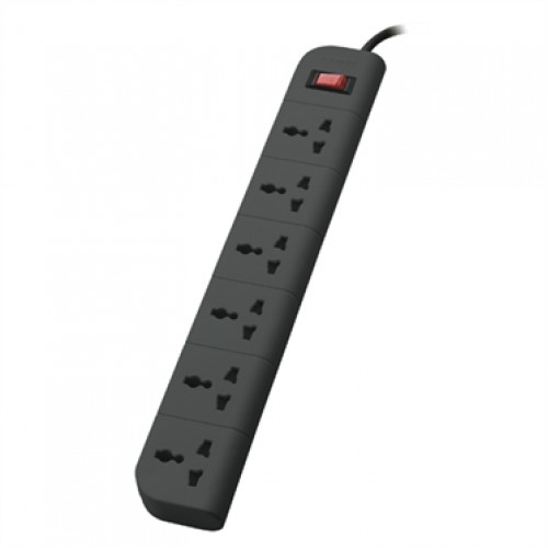 Belkin Economy Series Power Strip (F9E600ZB2M) — 6-Socket Surge Protector, 2 Meter