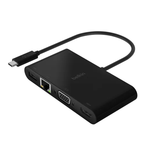 Belkin AVC004BTBK Type-C Hub — Multiport 5-in-1, 100W