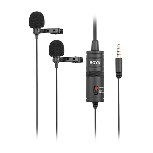 Boya BY-M1DM Lavalier Microphone — Dual Omni Directional