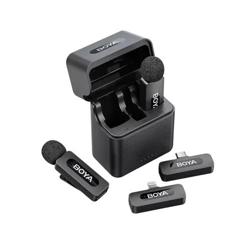 Boya BY-V3 Combo Wireless Microphone System — 2.4GHz Dual Channel