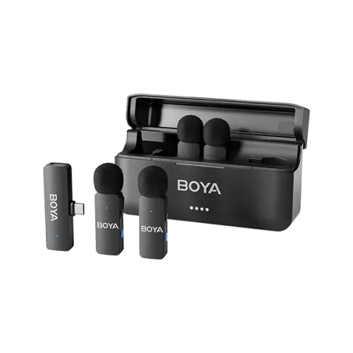 BOYA BY-V4U Wireless Microphone System — 2.4GHz, 4-Channel Mini