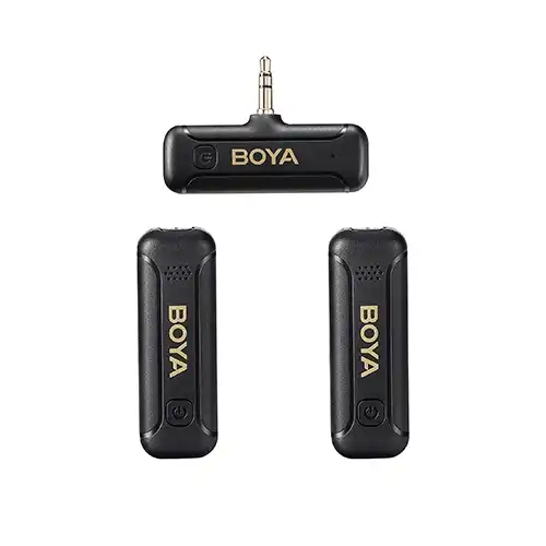 BOYA BY-WM3T2-M2 Wireless Microphone — Mini, 2.4GHz Dual-Channel, for 3.5mm Jack Device