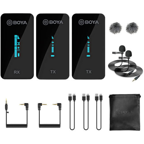 BOYA BY-XM6-S2 Wireless Microphone System — 2.4GHz, Dual-Channel