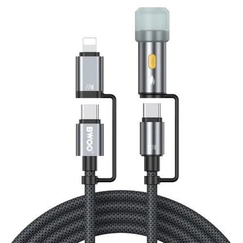 BWOO BO-X307 4-in-1 Type-C Cable — 60W, 1.2M Length