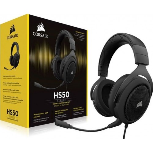 Corsair HS50 Gaming Headphone — Stereo, Carbon