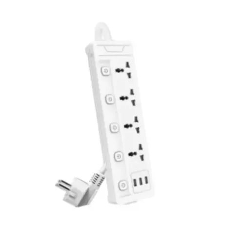 Deli CT411 Power Strip — 2 Pin, 4 Port, 2 Meter