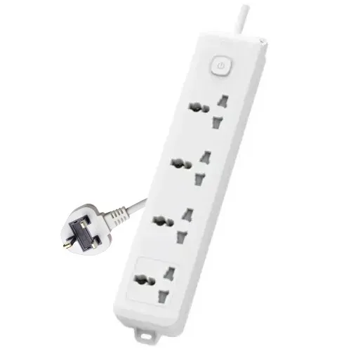 Deli CT703ES Power Strip — 3 Pin, 4 Port, 3 Meter, with Surge Protection