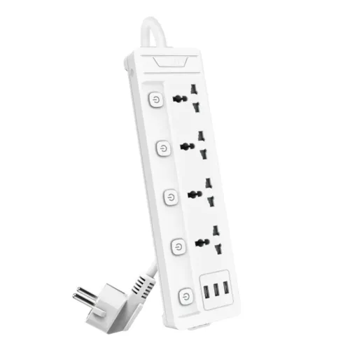 Deli ET411 Power Strip — 2 Pin, 4 Port, 2 Meter