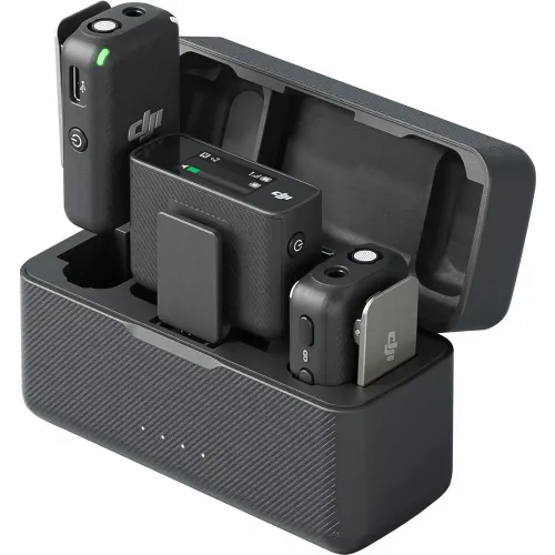 DJI Mic Wireless Microphone — Dual-Channel, 2 TX + 1 RX + Charging Case