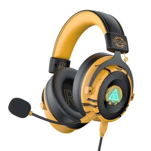 EKSA E900 Pro Noise Cancelling Gaming Headset — 7.1 Surround Sound, Yellow