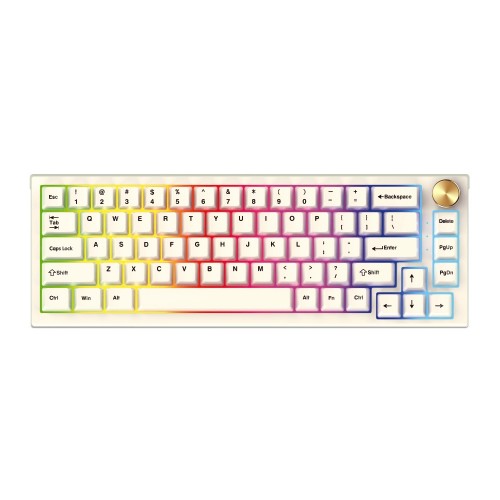 Fantech MAXFIT67 MK858 Mechanical Hotswap Keyboard — Space Edition, RGB, Pre-Lubed Gateron Milky Yellow Switch
