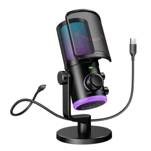 FIFINE AmpliGame AM6 USB Microphone — RGB