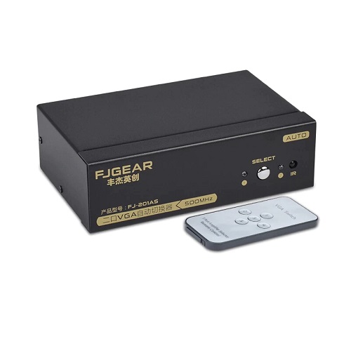 FJGEAR FJ-201AS VGA Switch — 2 Port, with Remote