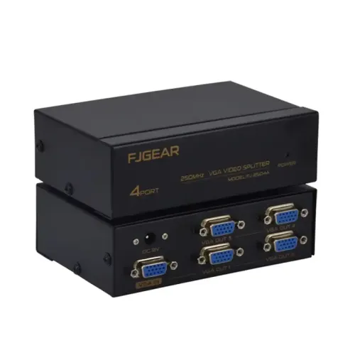 FJGEAR FJ-2504A VGA Splitter — 250Mhz, 1 to 4 Port