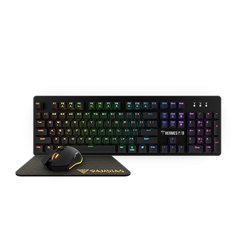 Gamdias HERMES P1B Gaming Combo — RGB Mechanical, 3-in-1