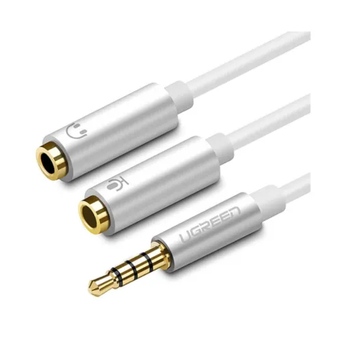 UGREEN AV141 Audio Splitter Cable #10789 — 3.5mm Male To Dual 3.5mm Female, White