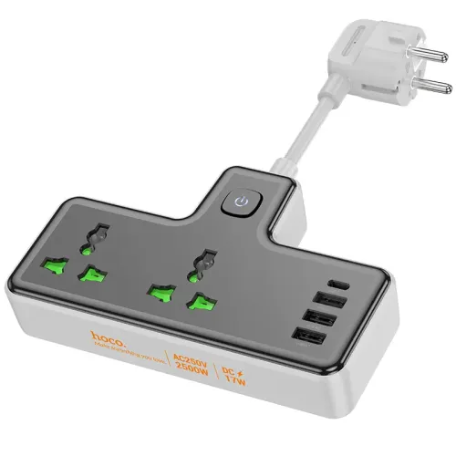 Hoco AC11A Voyage Power Strip — 6-Port Expansion