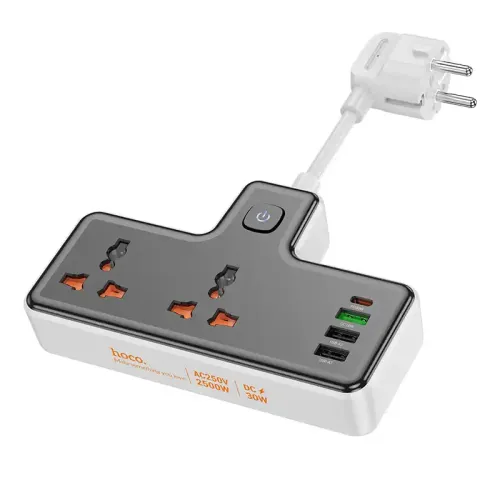 Hoco AC12A Reise Power Strip — 6-Ports, Multifunctional