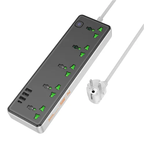 Hoco AC13A Talento Power Strip — 9 Ports, Multifunctional