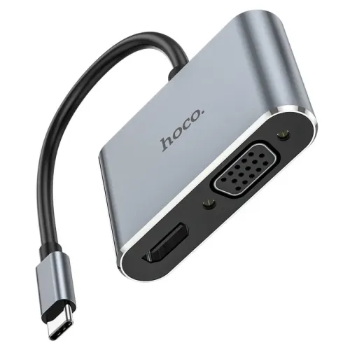 HOCO HB30 Eco Converter — Type-C to HDMI + VGA + USB3.0 + PD