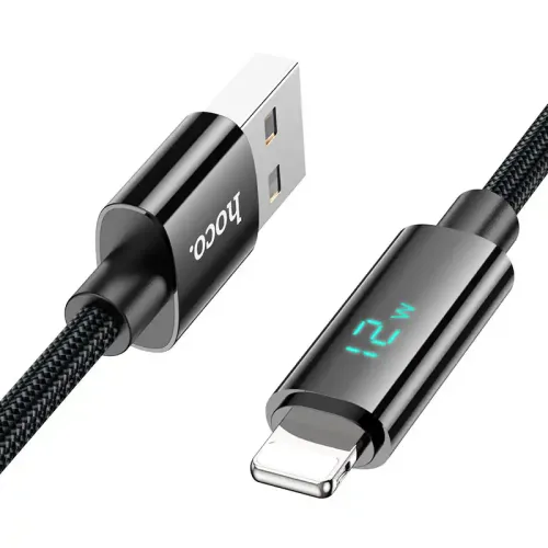 Hoco U125 Benefit Data Cable With Display — USB-A to Lightning, 12W