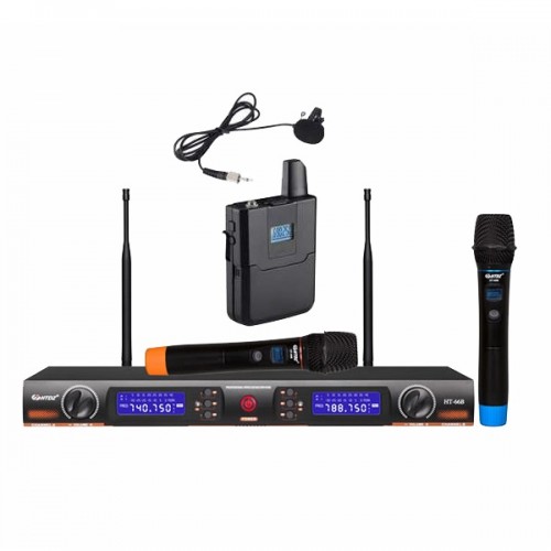 HTDZ HT-66B Wireless Microphone System — UHF, 1 Hand + 1 Tie or 2 Hand