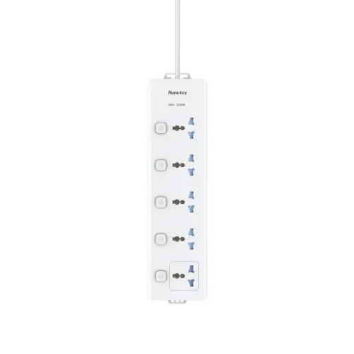 Huntkey DMC502 Power Strip — 3 Meter, 5 Port, 2 Pin, Individual Switch