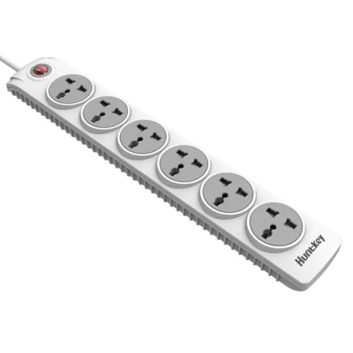 Huntkey SZN601 Power Strip — 6 Port, 3 Pin, Surge Protection