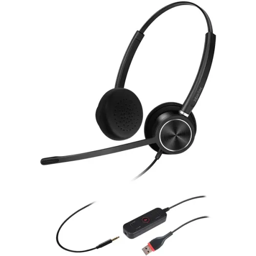 Inbertec C10DJU Stereo Headphone — USB & 3.5mm, Noise Cancellation