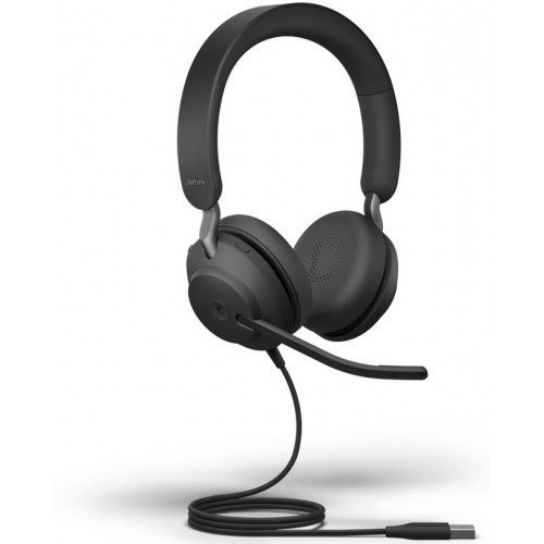 Jabra Evolve2 40 On-Ear Headset — Stereo, Wired