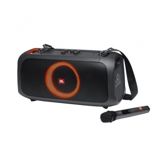 JBL PartyBox On-The-Go Portable Party Speaker — Wireless, with 2 Microphones