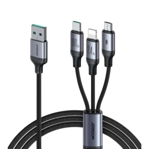Joyroom A21 Fast Charging Cable — USB to 3-in-1, 100W