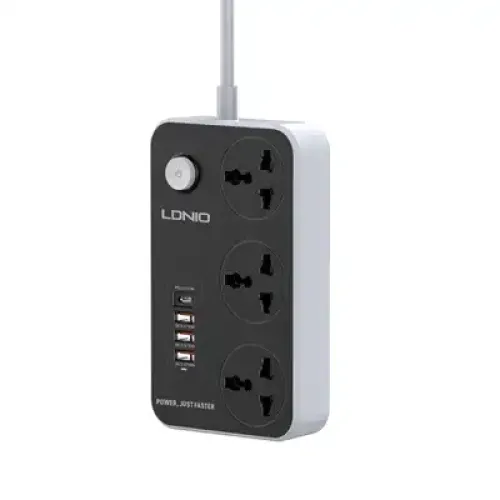 LDNIO SC3412 Power Strip — 3 AC Outlets, Universal