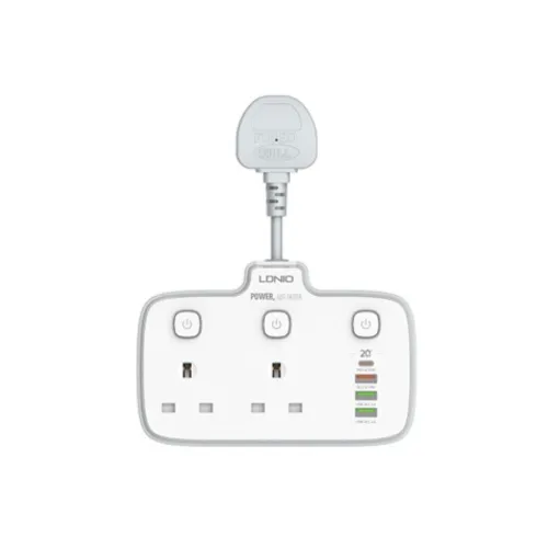 LDNIO SK2492 Power Strip — 6 Port, Short Cable