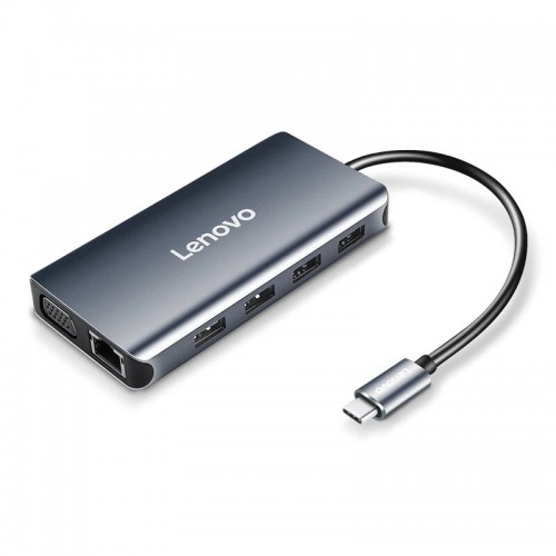 Lenovo LX0808 Type-C Hub Docking Station — Multifunctional, 8-in-1