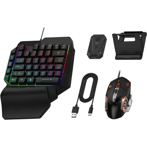 M1 Pro Plus Keyboard Mouse Combo for Mobile Gaming — 5-in-1