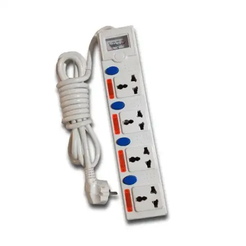 Maxline ML-254-5M Multi Extension Power-Strip — 2 Pin Plug, 4 Gang Socket