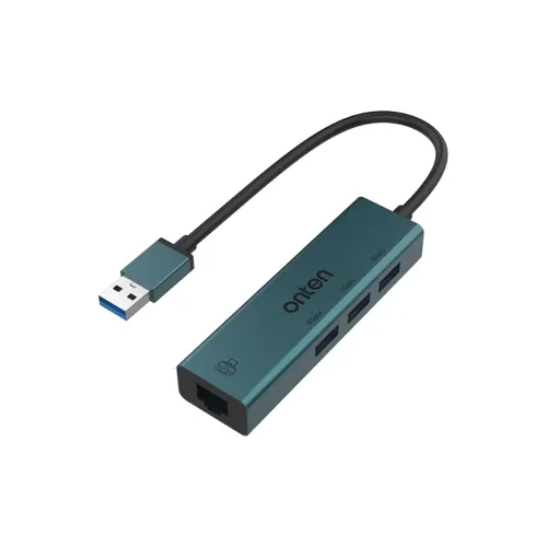 Onten OTN-5220 USB Hub — 4-in-1, with LAN Adapter