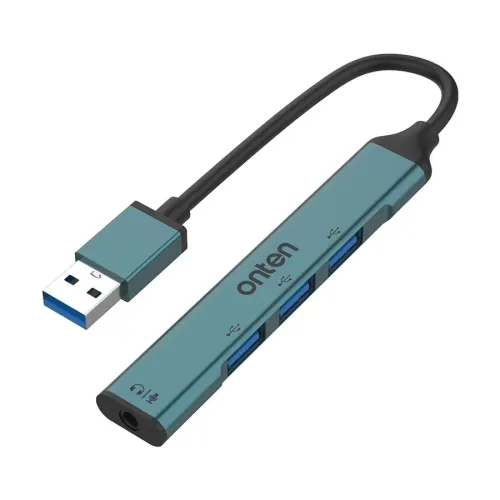 Onten OTN-5706 USB Hub with 3.5mm Jack — 4-in-1
