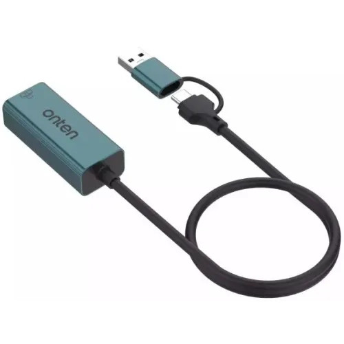Onten OTN-UE106 Ethernet Adapter — USB-C & USB-A