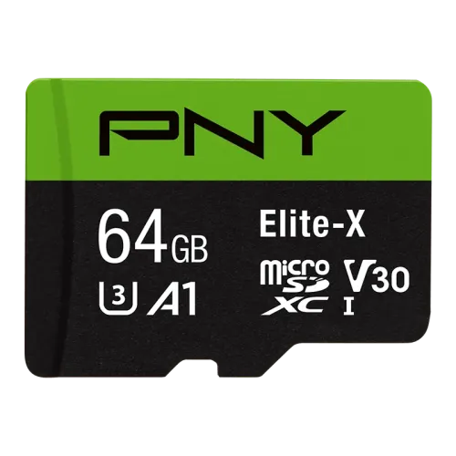 PNY Elite-X microSDXC Memory Card — 64GB, Class 10, U3, V30