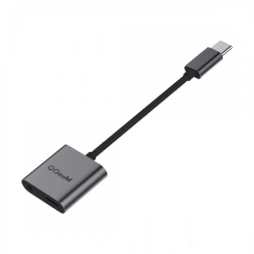 QGeeM QG-UH02-2 Type-C Adapter — PD Charger & 3.5mm Audio
